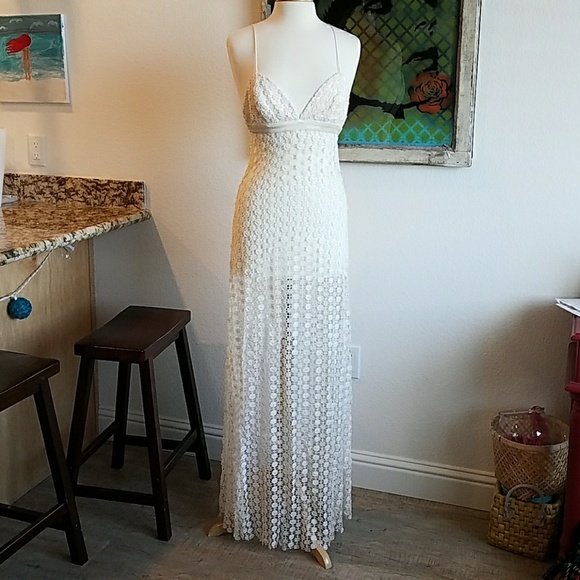 free people crochet maxi dress